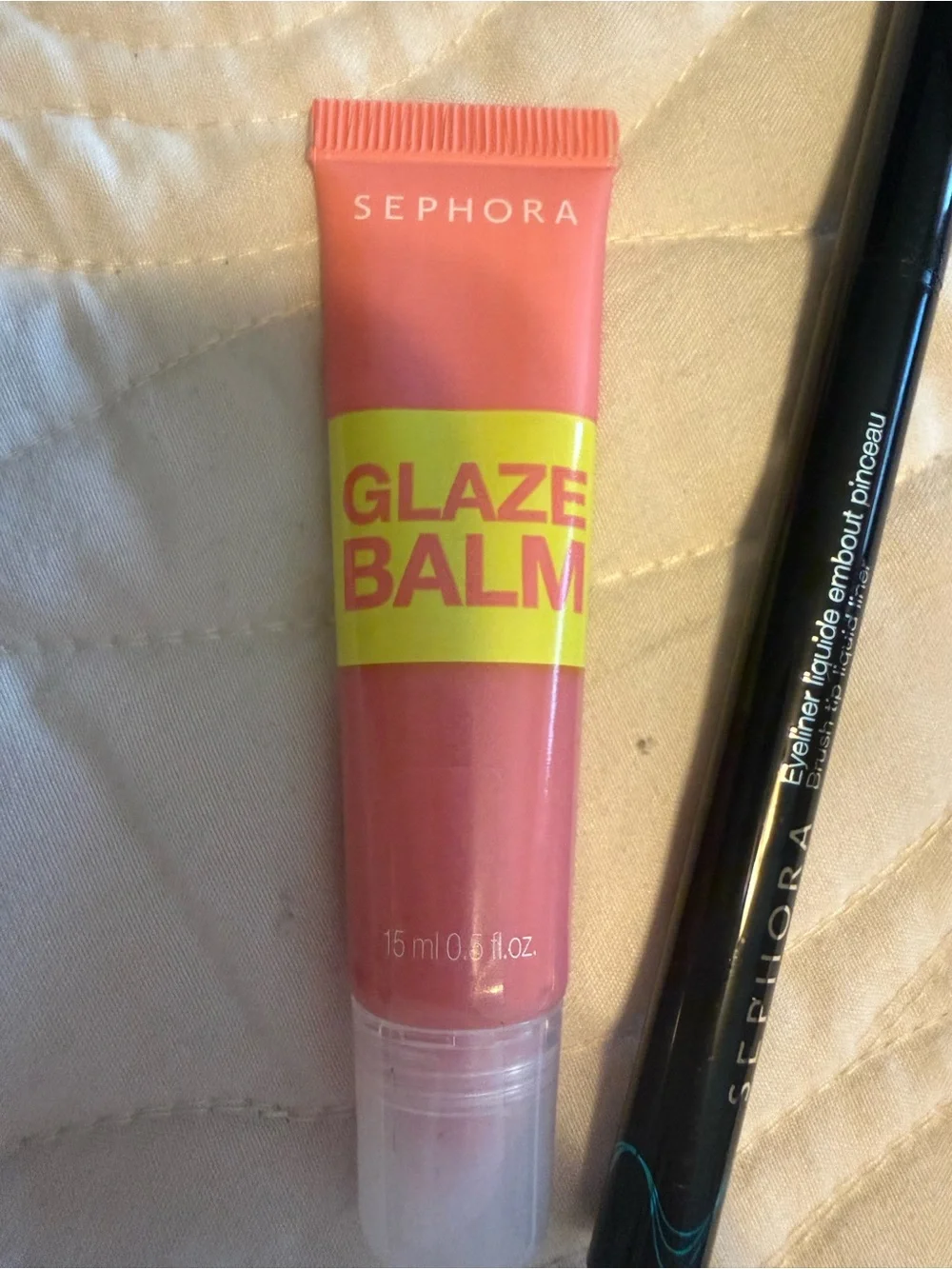 Sephora Glaze Balm Lip Gloss in Pink – Hydrating Sheer Tint and Eyeliner